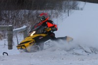 Dyrdahl turns laps on his "baseline sled" to test new suspension calibrations.